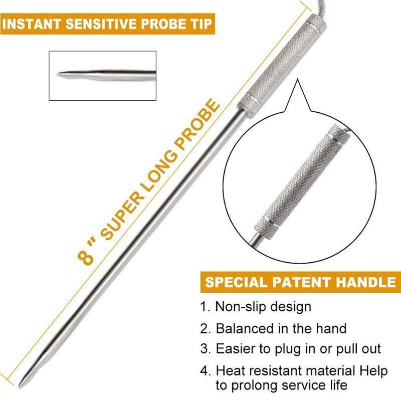 eBasics Meat Thermometer Probe Replacement Temperature Probe Compatible with Thermopro TP20, TP17, TP16, TP10,TP09, TP08, TP-08S, TP-07, TP06S, TP04, TP25, TP27, TP28, TP829, TP930 - Image 2